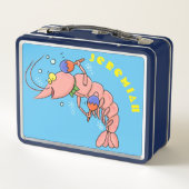 Kute happy shrimp, garnaal cartoon (Achterkant)