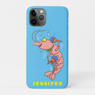 Kute happy shrimp, garnaal cartoon iPhone 11 pro hoesje
