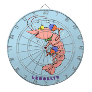 Kute happy shrimp, garnaal cartoon dartbord
