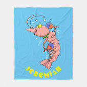 Kute happy shrimp, garnaal cartoon fleece deken (Voorkant)