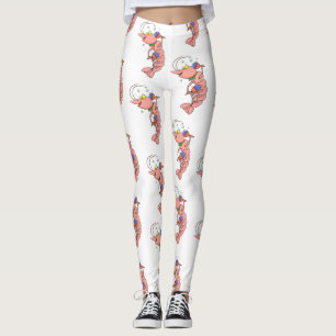 Kute happy shrimp, garnaal cartoon leggings