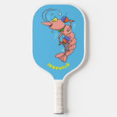 Kute happy shrimp, garnaal cartoon pickleball paddle (Voorkant)