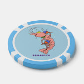 Kute happy shrimp, garnaal cartoon poker chips (Enkel)