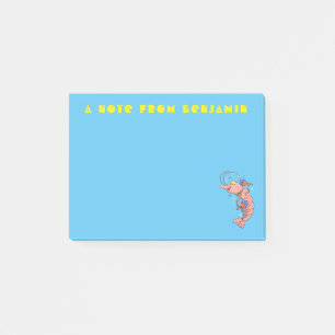 Kute happy shrimp, garnaal cartoon post-it® notes