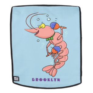 Kute happy shrimp, garnaal cartoon rugtassen