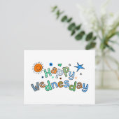 Kute Happy Woensdag Week Groet Tekstexpressie Briefkaart (Staand voorkant)