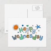 Kute Happy Woensdag Week Groet Tekstexpressie Briefkaart (Voorkant / Achterkant)