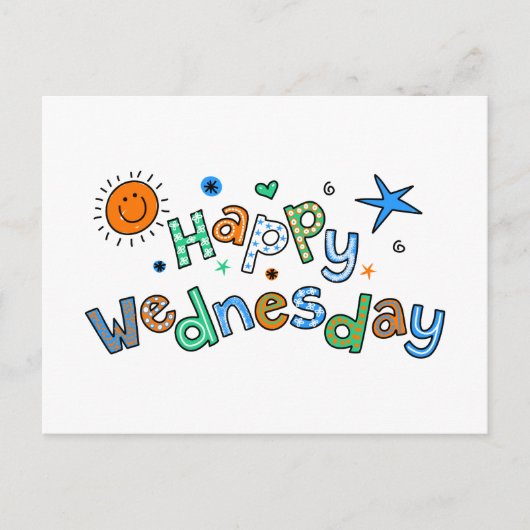 Kute Happy Woensdag Week Groet Tekstexpressie Briefkaart (Voorkant)
