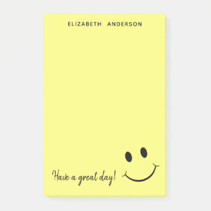 Kute Happy Yellow Face Personalized Post-it Notes