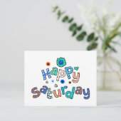 Kute Happy Zaterdag Week Greeting Text Expression Briefkaart (Staand voorkant)