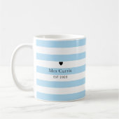 Kute hartbride Mok Iets blauwe strepen (Links)