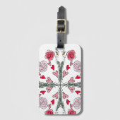 Kute harten bijen Rozen Romantic Floral Doodles Bagagelabel (Voorkant (verticaal))