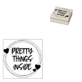 Kute harten  dingen binnenin 	rubberstempel (Gestempeld)