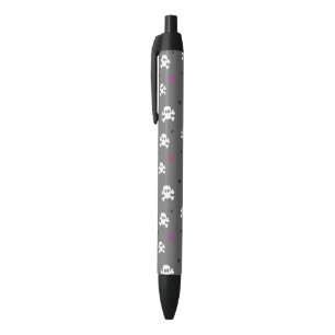 Kute harten en schedels zwarte inkt pen