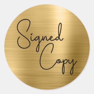Kute hartondertekend exemplaar Gold Ronde Sticker