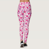 Kute hartpatroon - Roze harten Leggings (Achterkant)