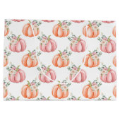 Kute Herfst Zacht Roze en Oranje pompoen Groot Cadeauzakje (Achterkant)
