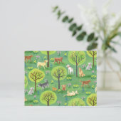 Kute honden in het Briefkaart van het Dog Park (Staand voorkant)