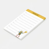 Kute honingbij op wit post-it® notes (Schuin)
