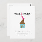 Kute House met hart We hebben nieuwe adressen verp Briefkaart (Voorkant / Achterkant)