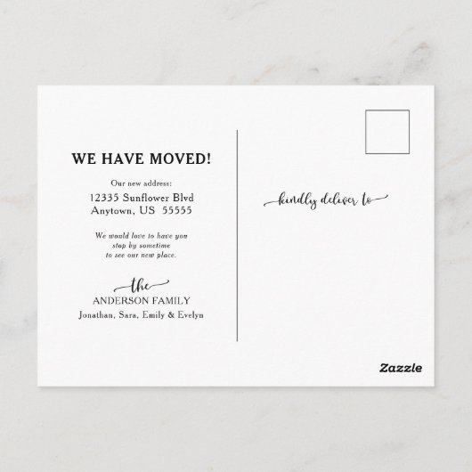 Kute House met hart We hebben nieuwe adressen verp Briefkaart (Achterkant)