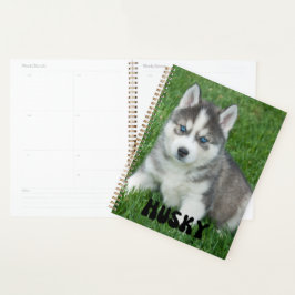 Kute Husky Puppy Calendar Planner
