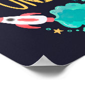 Kute in het universum met planeten poster (Hoek)