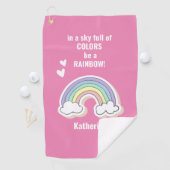 Kute Inspirerend Rainbow Quote - Kinder Golfhanddo Golfhanddoek (Insitu)