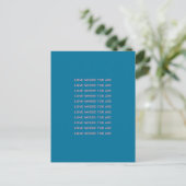 Kute Inspirerend Uplifting Words Typography Blue Briefkaart (Staand voorkant)