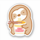 Kute Instant Ramen Noodle Soup-sleuf Sticker (Voorkant)