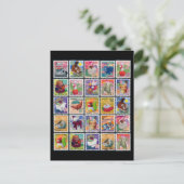 Kute Japan Year of Animal Stamp Pattern Briefkaart (Staand voorkant)