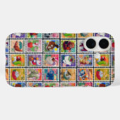 Kute Japan Year of Animal Stamps Pattern Case-Mate iPhone Case (Achterkant (horizontaal))