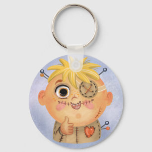 Kute jongen in een Voodoo-kostuum Classic Round St Sleutelhanger