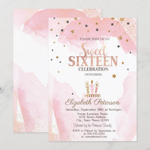 Kute kaarsen Stars Sweet 16 Kaart