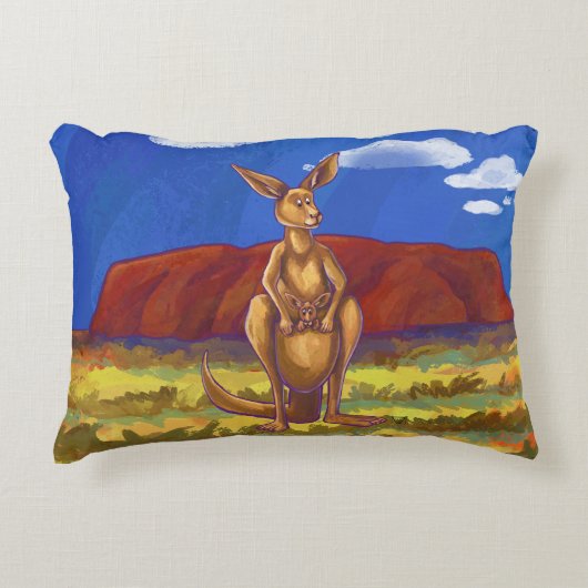 Kute Kangaroo en Baby koppen en nagels Accent Kussen (Voorkant)