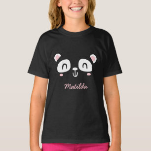 Kute karakter panda kinderdagkleding t-shirt