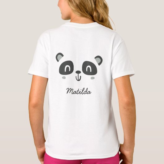 Kute karakter panda kinderdagkleding t-shirt (Achterkant)