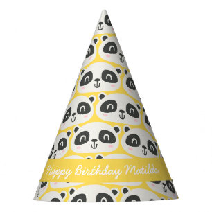 Kute karakter panda kinderverjaardag feesthoedjes