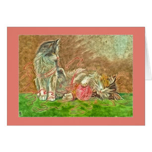 Kute Katten die met garen spelen