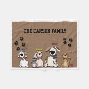 Kute katten en honden Aangepaste rugzak voor de fa Fleece Deken