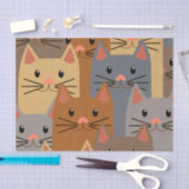 Kute katten Kleurrijk Kat Face Collage Tissuepapier (Craft)