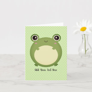 Kute Kawaii Frog Persoonlijke tekst leeg binnenin Kaart