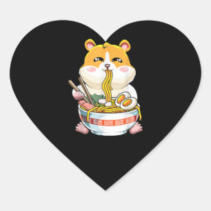 Kute Kawaii Hamster Ramen Anime Hart Sticker
