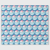 Kute kawaii kerstcadeaubonen cadeaupapier (Vlak)