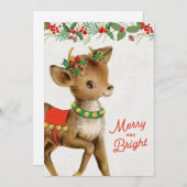 Kute  kerstabel feestdagenkaart (Voorkant / Achterkant)