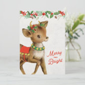 Kute  kerstabel feestdagenkaart (Staand voorkant)