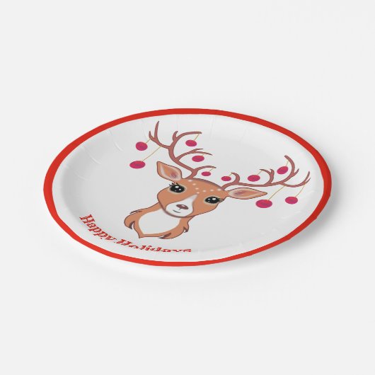 Kute kerstabel papieren bordje (Gekanteld)