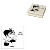 Kute kerstavond rubberstempel (Gestempeld)