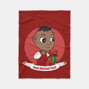 Kute kerstbaby cartoon Fleece Blanket