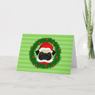 Kute kerstbeker Santa in Wreate Kaart